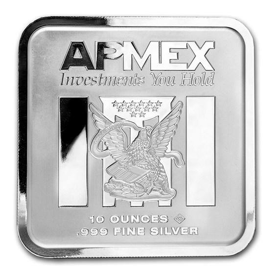 10 oz Silver Bar - APMEX/Geiger Co-Brand (Original Square Series) 10 oz Silver Bar - APMEX/Geiger Co-Brand (Original Square Series)